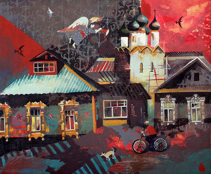Red evening in Rostov. The artist Darya Buneyeva